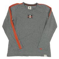 Šedé triko s oranžovým pruhem Garcia