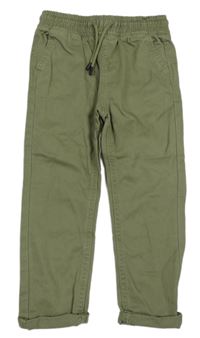 Khaki plátěné slim kalhoty Denim Co.