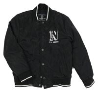 Černá šusťáková zateplená bunda s nápisem C&A