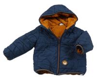 Tmavomodrá šusťáková zateplená bunda s kapucí Liegelind