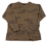 Hnědé pyžamové triko s formulemi Next