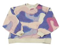 Smetanovo-fialovo-růžová vzorovaná mikina Zara