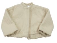 Smetanový pletený podšitý crop kabátek Primark