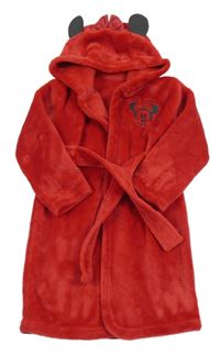Červený plyšový župan s Minnie a kapucí George