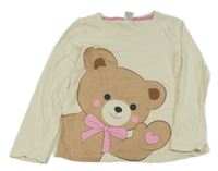 Smetanové triko s medvědem Pep&Co