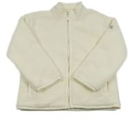 Smetanová huňatá propínací mikina 