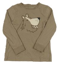 Hnědé pyžamové triko s medvědem Topolino