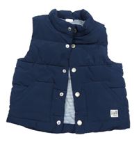 Tmavomodrá šusťáková zateplená vesta H&M