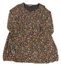 Hnědo-barevné bavlněné šaty s obrázky Topolino