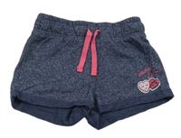 Tmavomodré melírované kraťasy se srdíčky x-mail