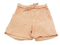 Bílo-oranžové pruhované lehké kraťasy s páskem Yigga