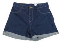 Tmavomodré riflové kraťasy 