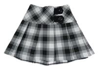 Bílo-černá kostkovaná sukně s knoflíky C&A