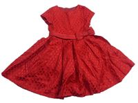 Červené kárované šaty s mašlí St. Bernard