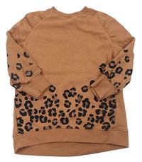 Hnědé teplákové šaty s leopardím vzorem Next