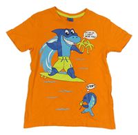 Oranžové tričko se žralokem Kiki&Koko