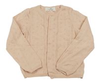 Růžový vzorovaný propínací svetr H&M