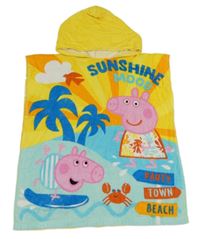 Žluto-modré osuškové pončo s kapucí - Peppa 