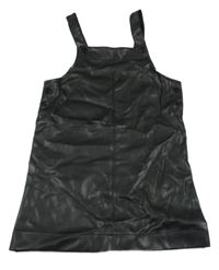 Černé koženkové laclové šaty ZEEMAN