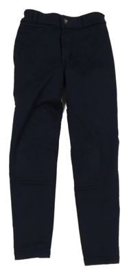 Tmavomodré jezdecké kalhoty s nápisem Fouganza 