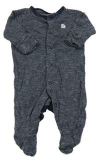 Tmavomodro-bílý pruhovaný overal se slonem Next