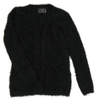 Černý chlupatý svetrový cardigan Yd.