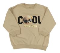 Béžová mikina s nápisem a medvídkem F&F