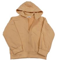 Meruňková propínací mikina s potiskem a kapucí Primark