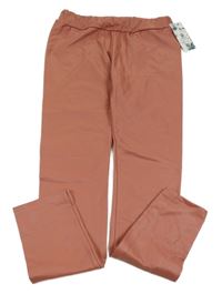 Nové - Starorůžové koženkové zateplené legíny 