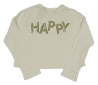 Smetanové crop triko s nápisem Next