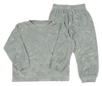 Světlešedé plyšové pyžamo s hvězdami Matalan