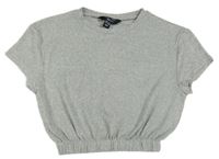 Světlešedé úpletové crop tričko New Look