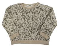 Béžovo-antracitová mikina s leopardím vzorem M&S