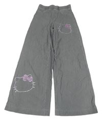 Šedé široké tregíny s Hello Kitty z kamínků H&M