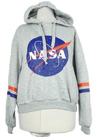 Dámská šedá mikina s logem NASA a kapucí H&M