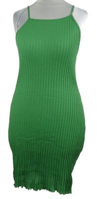 Dámské zelené žebrované šaty Primark 