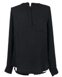 Dámská černá halenka s rolovacími rukávy zn. Dorothy Perkins