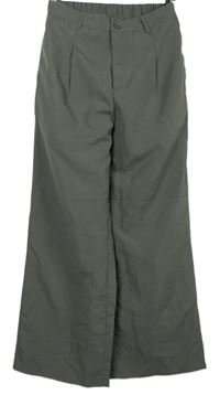 Dámské tmavošedé šusťákové palazzo kalhoty Shein 