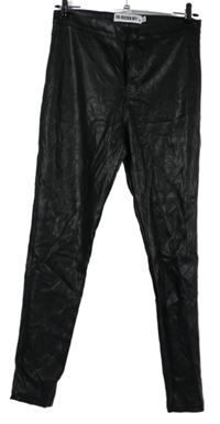 Dámské černé koženkové skinny kalhoty 