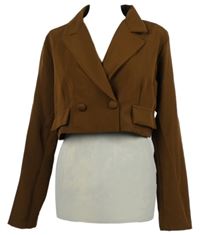 Dámské hnědé crop sako Boohoo 