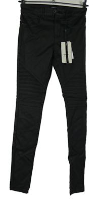 Nové - Dámské černé skinny potažené kalhoty Only 