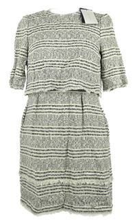 Nové - Dámské černo-bílé pruhované pletené šaty Zara 