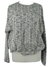 Dámská černo-bílá melírovaná pletená mikina River Island 