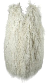 Dámská smetanová kožešinová vesta 