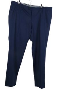 Pánské tmavomodré vlněné společenské kalhoty 