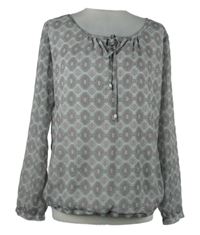 Dámská šedá vzorovaná šifonová halenka Cool Code