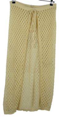 Dámská smetanová háčkovaná plážová midi sukně s rozparkem Shein 