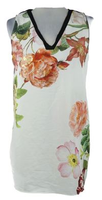 Dámská bílo-černá květovaná halenka M&S