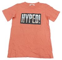 Růžové tričko s nápisem H&M