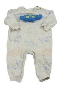 Světlešedá tepláková kombinéna s dinosaury George